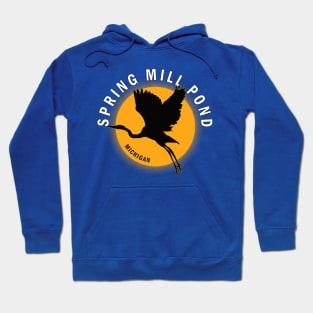 Spring Mill Pond in Michigan Heron Sunrise Hoodie